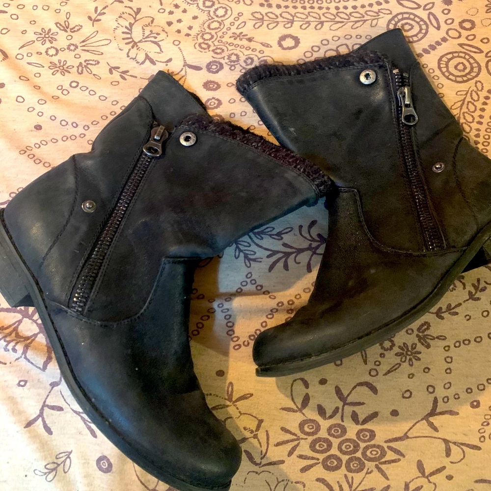 Black zip up boots
